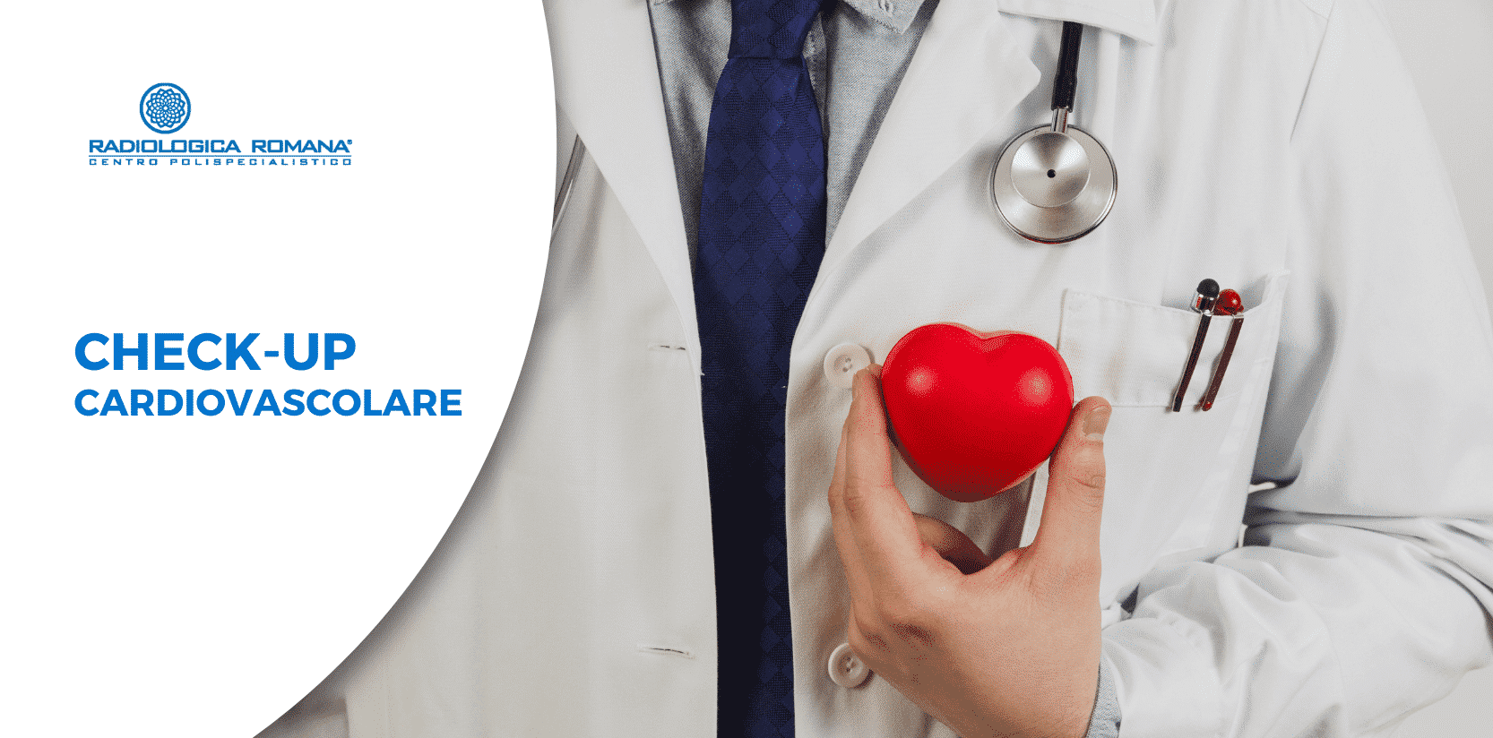 cardiologo con cuore simbolico check-up cardiovascolare radiologica romana pacchetti promozioni